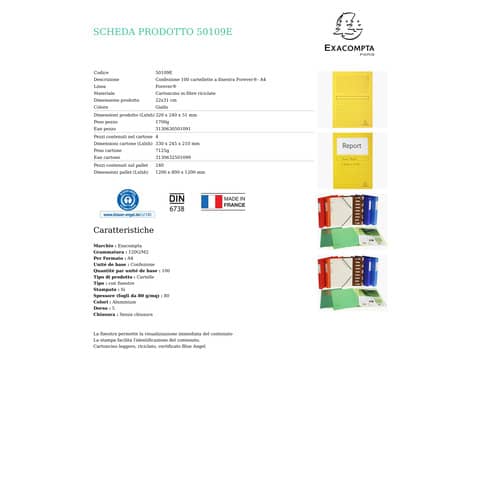 Cartelline con finestra Exacompta Forever® A4 cartoncino 120 g/m² lilla conf. 100 pezzi - 50101E